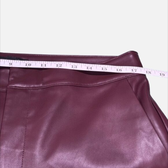 Banana Republic Soft Vegan Leather Dark Almond Brown Edgy Straight Pants (SZ 14) - Picture 7 of 12